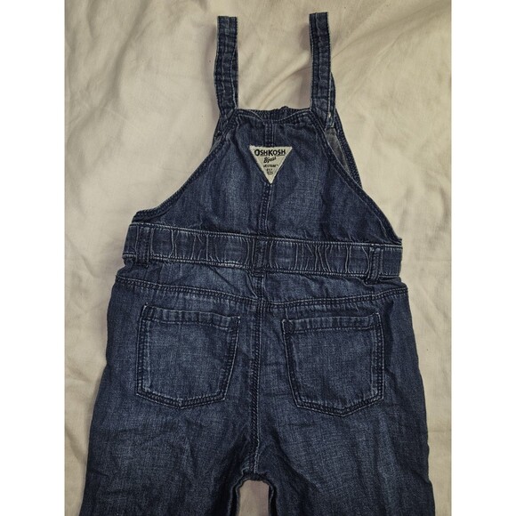 OshKosh B’gosh Denim Overalls – 24M – Denim dark/white&pink stripe bow tie RARE! - Picture 11 of 12